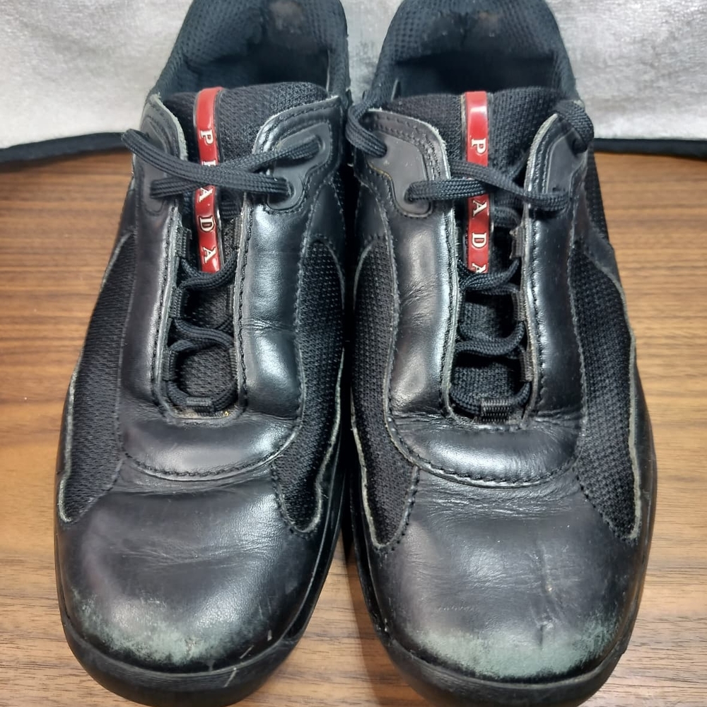 Prada Black Sneakers Sleek Design Minimalist Style